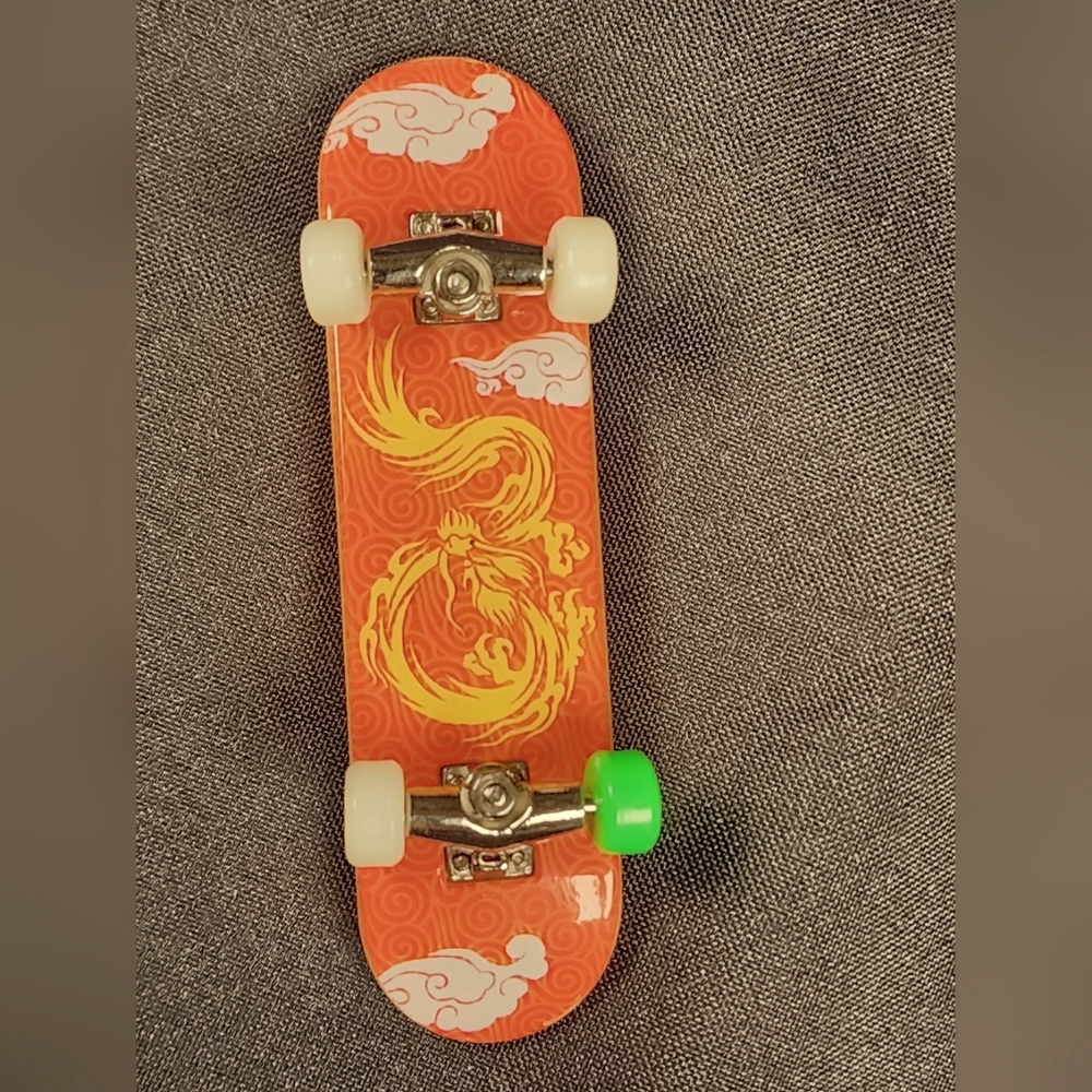 Vintage Tech Deck Handboard 3.8" Fingerboard Tech Deck Rubber Grip Orange Yellow